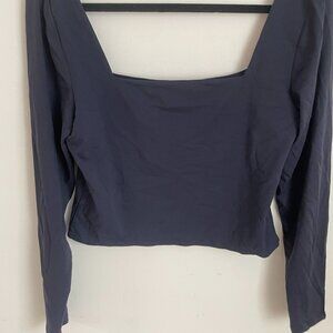 Aritzia Babaton Contour Square Neck Long Sleeve - Navy  (XL)